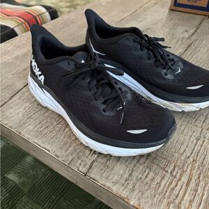 Hoka Men's Black and White Athletic Shoes